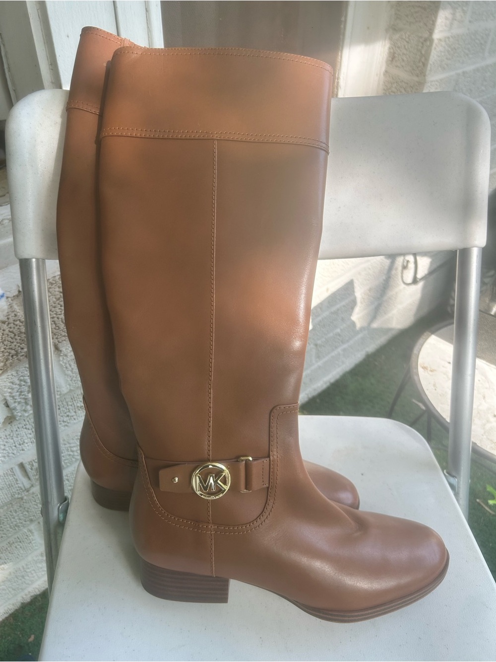 Michael Kors Cognac Leather Over-the-Knee Boots